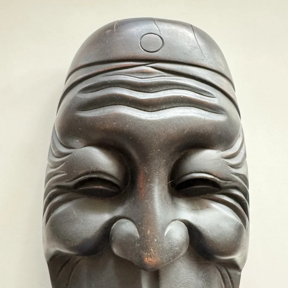 Large Hand Carved African Mask Wall Hang 13.5x8x3